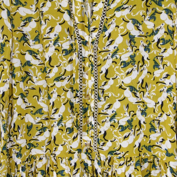 Anthropologie Top Maeve Janie Shirt NEW Rabbit Bunny Blouse - Picture 3 of 9